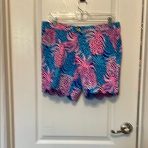 Lilly Pulitzer Blue and Pink Pineapple Print Shorts